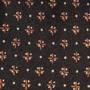 B Altman Vintage Brown Snowflake Star Skinny Silk Neck Tie